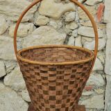 Vintage basket in rattan braid