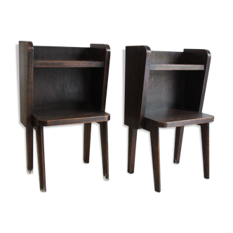 Pair of nightstands in oak - circa 50