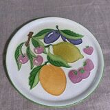 Decorative plate to hang fruit glazed fruit signed Creasiovi Luciano