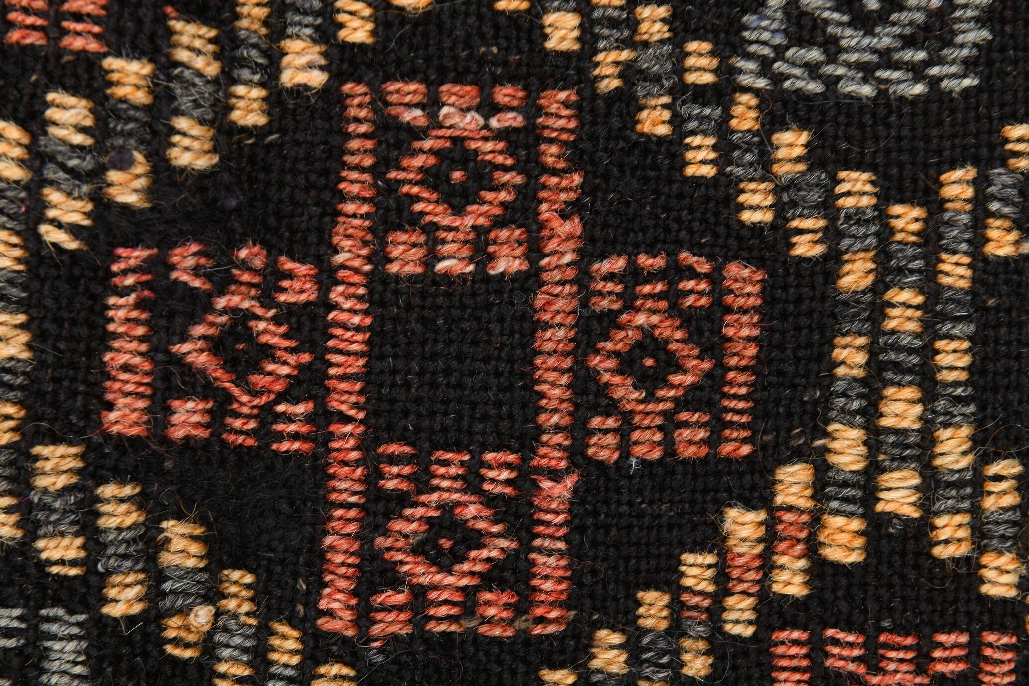 6x9 Pale Red & Yellow Geoemtric Kilim Rug, Handwoven Wool Antique Carpet