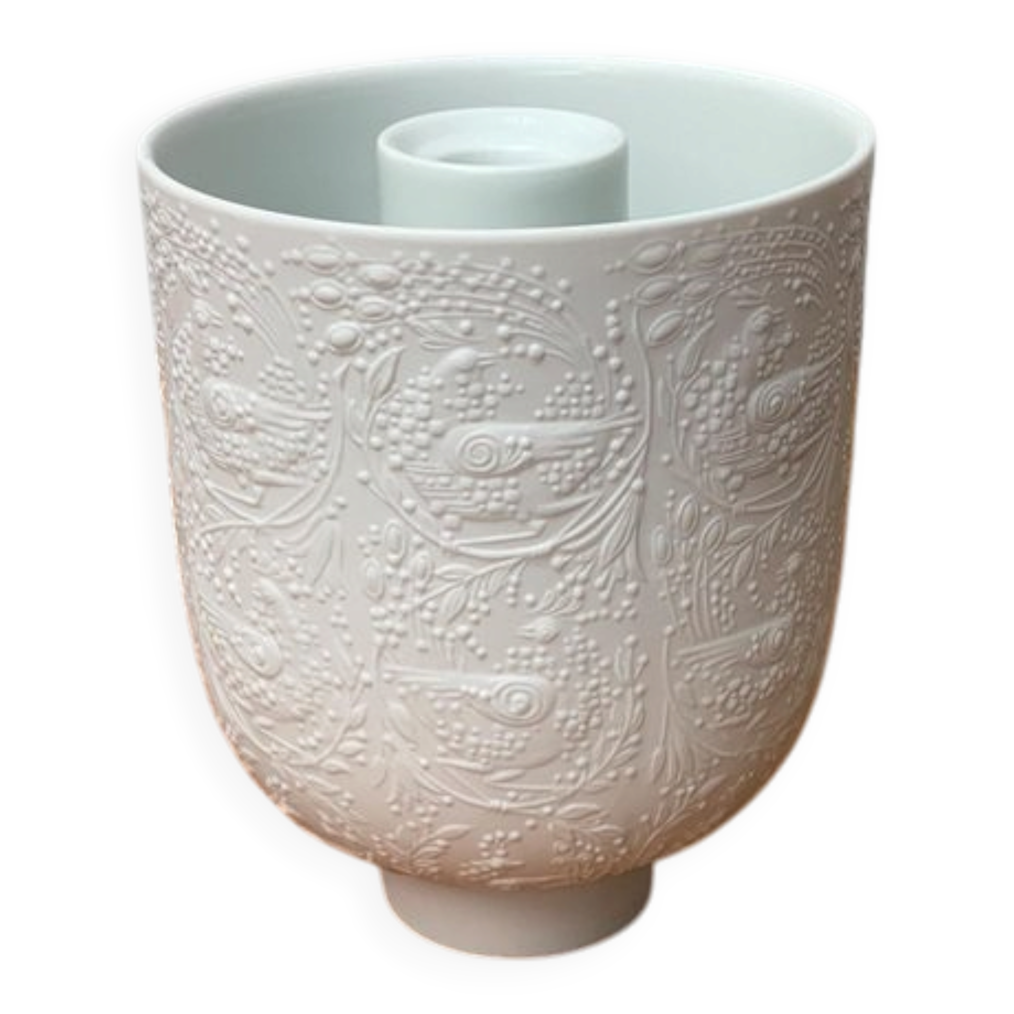 White porcelain candlestick from mid-century by Bjørn Wiinblad for Rosenthal.