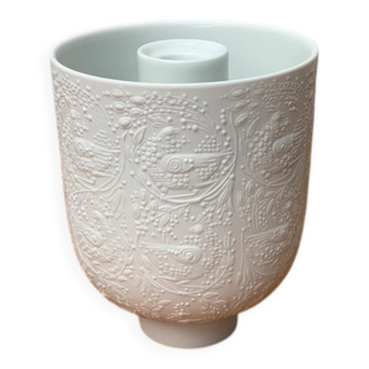 White porcelain candlestick from mid-century by Bjørn Wiinblad for Rosenthal.