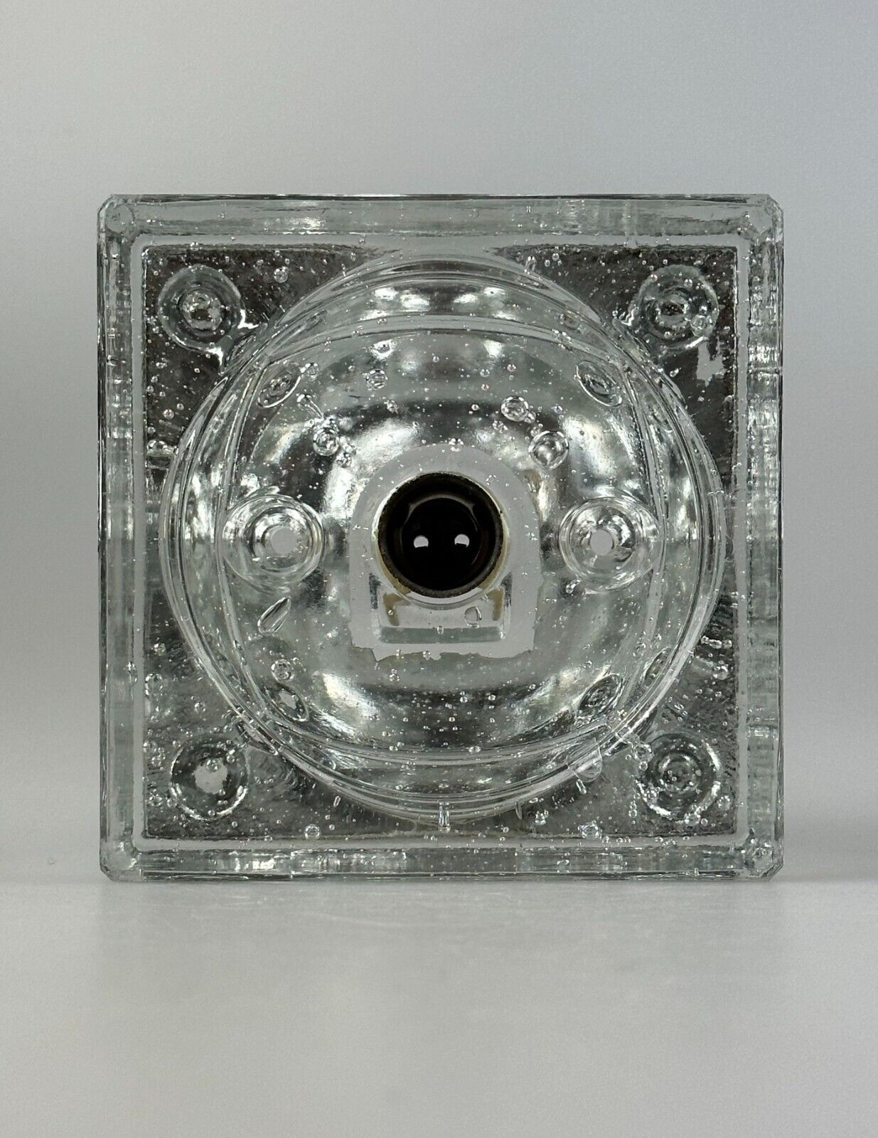 60s 70s Wall Lamp Ice Glass Cube Wall Sconce by Müller & Zimmer Germany