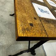 Table bistro fer et bois revêtue des carreaux céramique