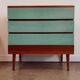 Commode Tchèque bois et formica vert d'eau