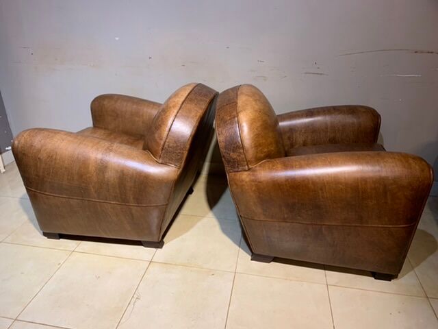 Pair of club armchairs
