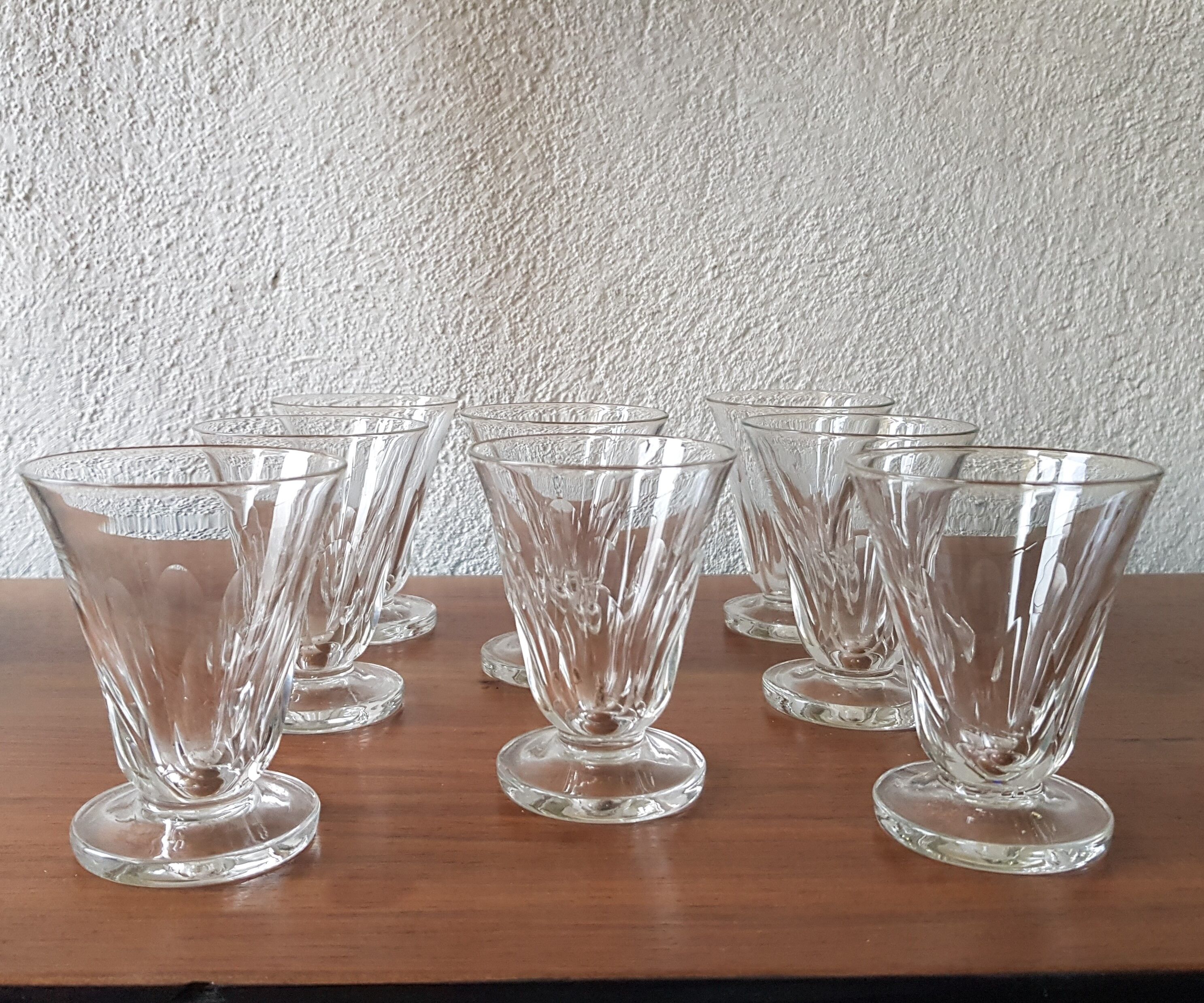 8 crystalline glass glasses