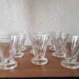 8 crystalline glass glasses