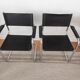 Set of 4 chrome tubular chairs