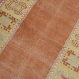 3x11 Pumpkin Orange & Yellow Runner Rug, Handwoven Turkish Runner, 81x344Cm