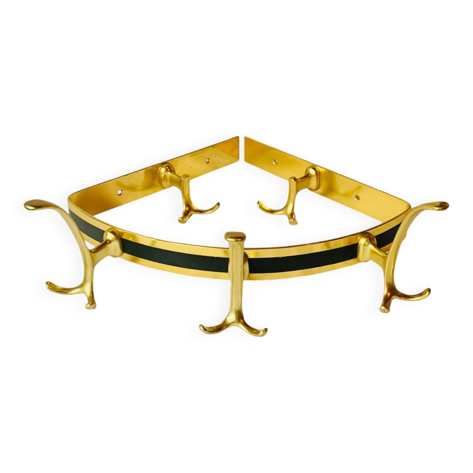 Antique gold aluminum corner wall coat rack