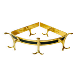 Ancien portemanteau mural d'angle en aluminium doré