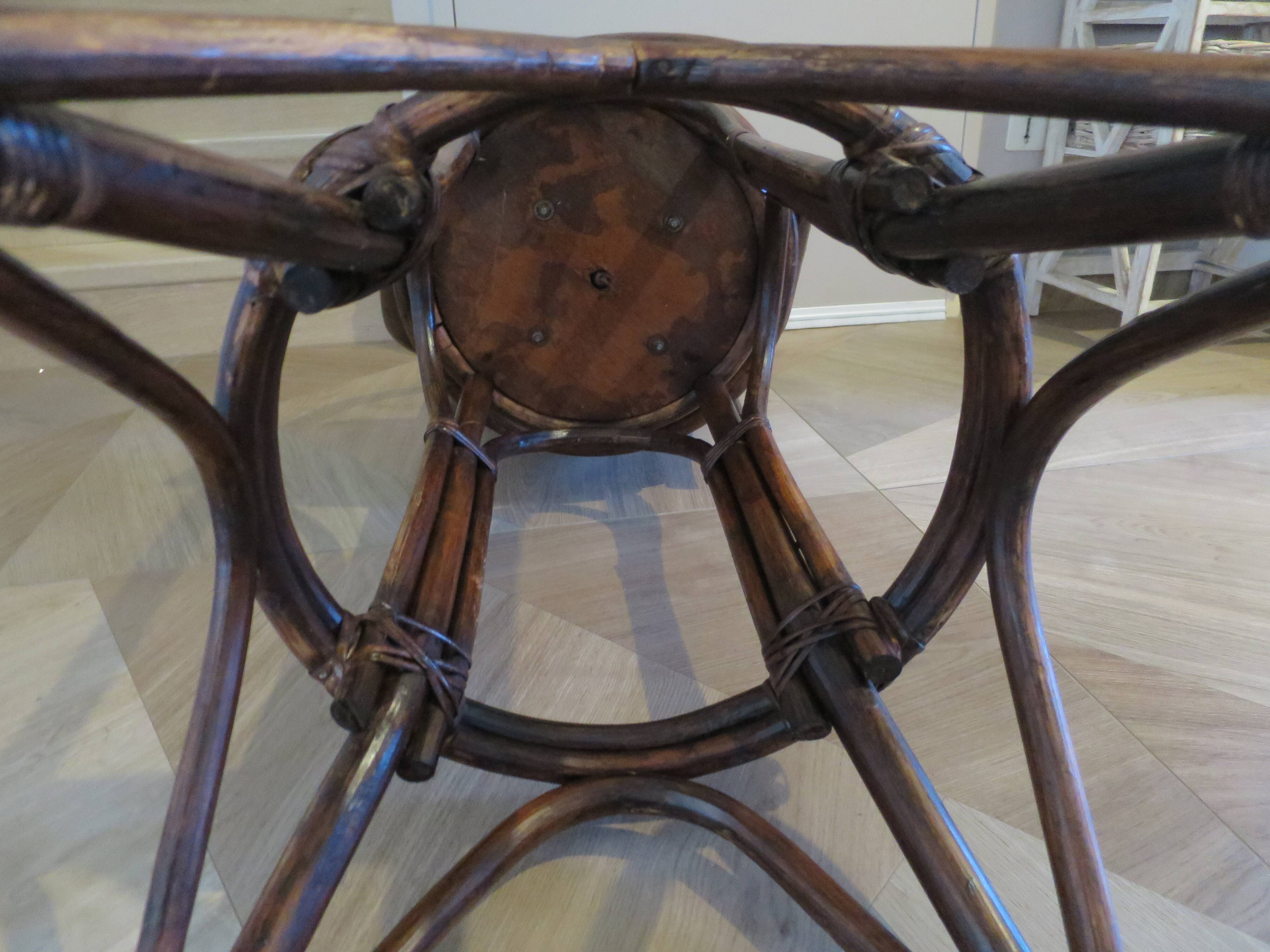 Set of 2 swivel bar stools / chairs - wood - cane - rattan - 80s