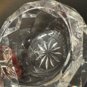 Baccarat double cut crystal salt cellar with metal mount