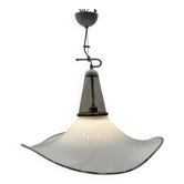 Grande suspension en verre de Murano noir et blanc des années 1970