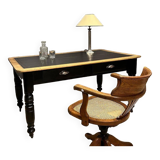 Bureau ancien cuir noir