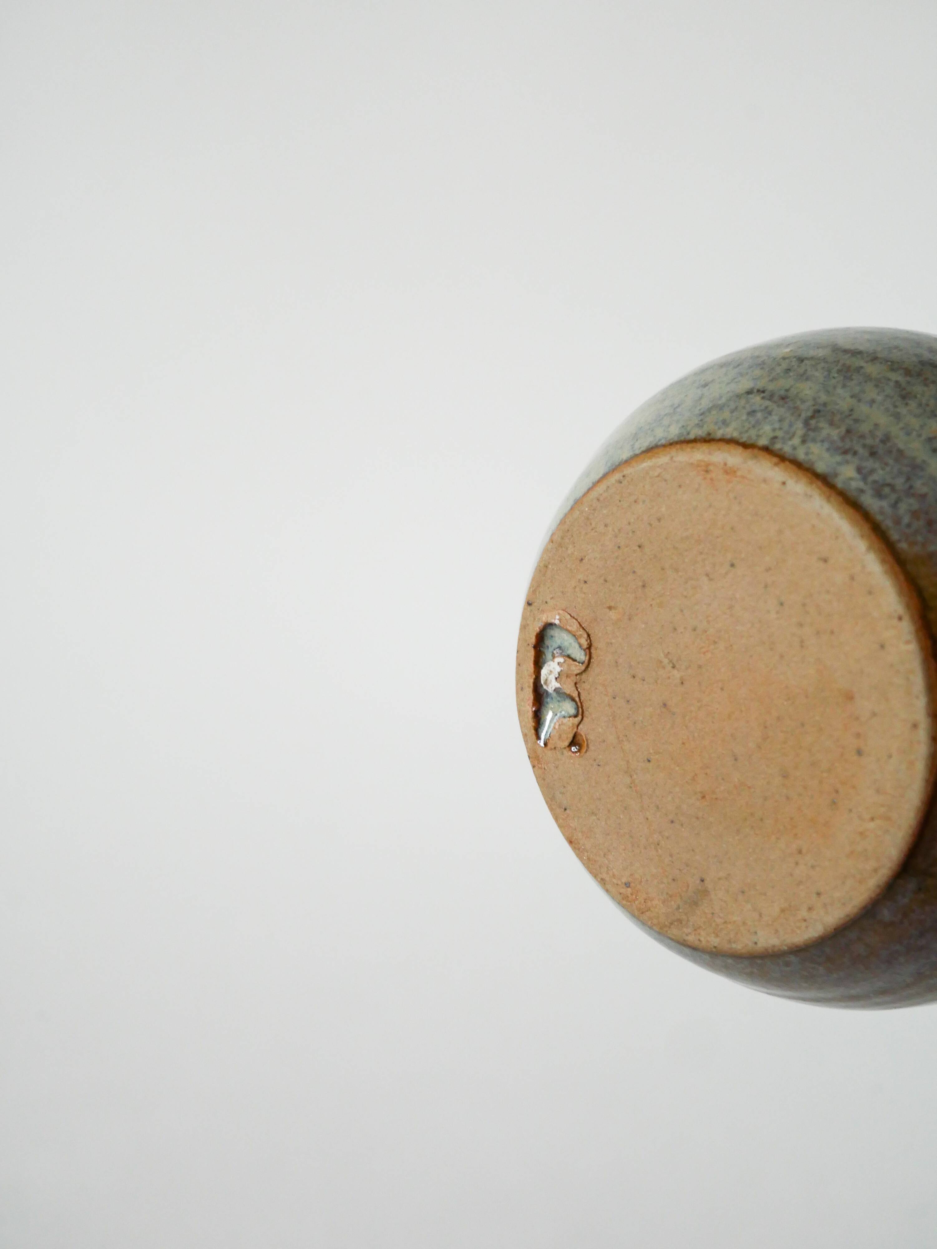 Small glazed stoneware ceramic vase signed, 1970