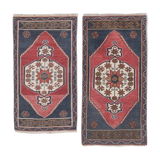 Paire de tapis pales turc noués main 57x109 cm