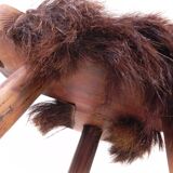 Set of 2 Spanish stools with cowhide, 1960s