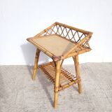 Rattan bedside table circa 1970