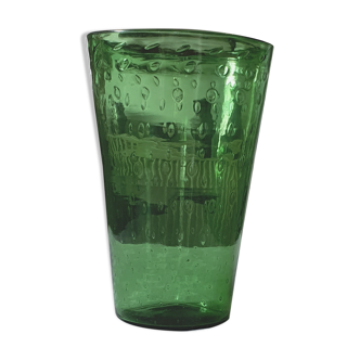 Blown glass vase with bubbles