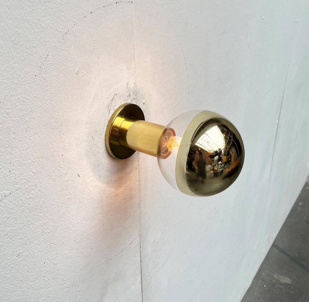 Vintage German Space Age Brass Ceiling Lamp by Motoko Ishii for Staff, 1970s