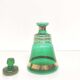 Carafe vintage en verre or et vert