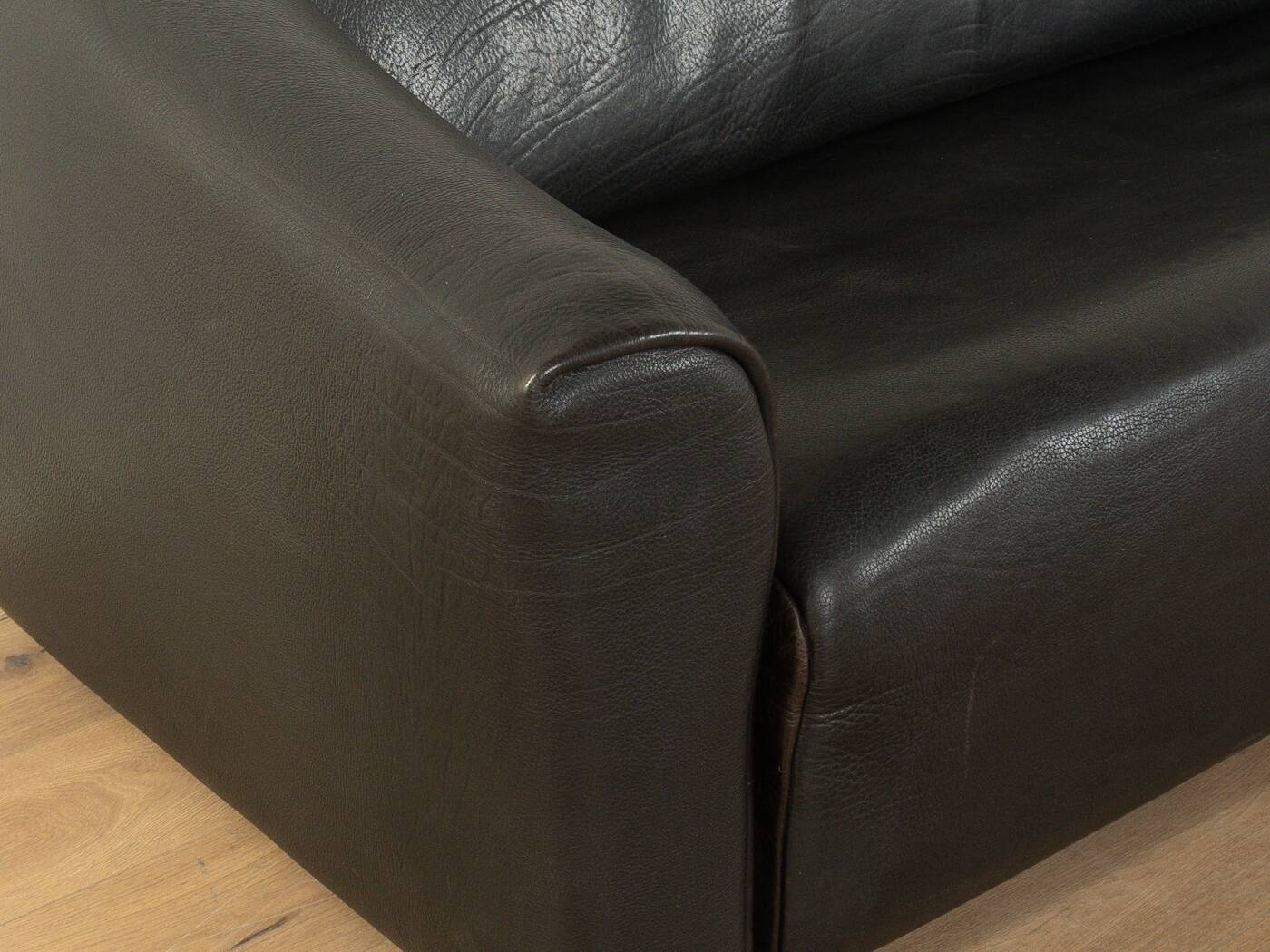 DS-47 three-seater sofa by de Sede, 1970s, black nappa leather