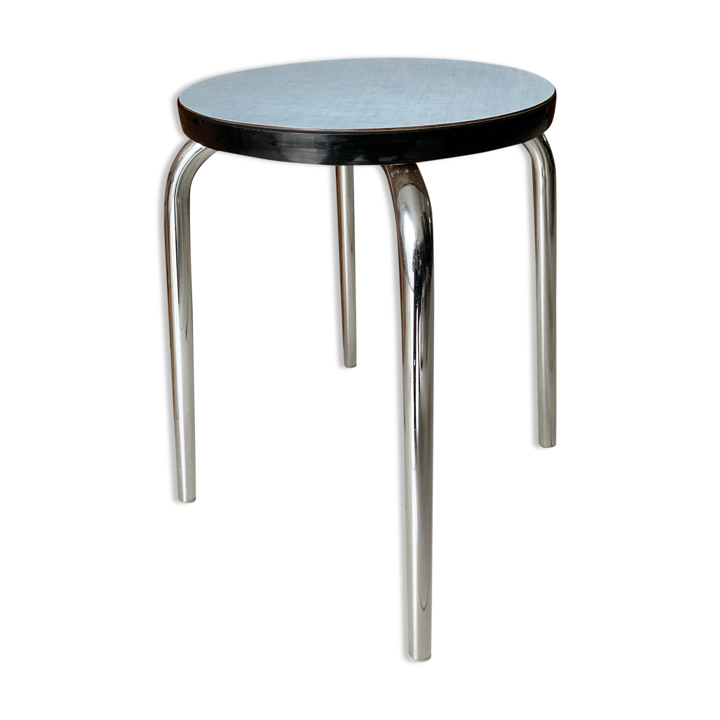 Stool blue round formica