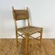 Vintage mid century rush dining chairs, Charlotte Perriand style, c.1960-70