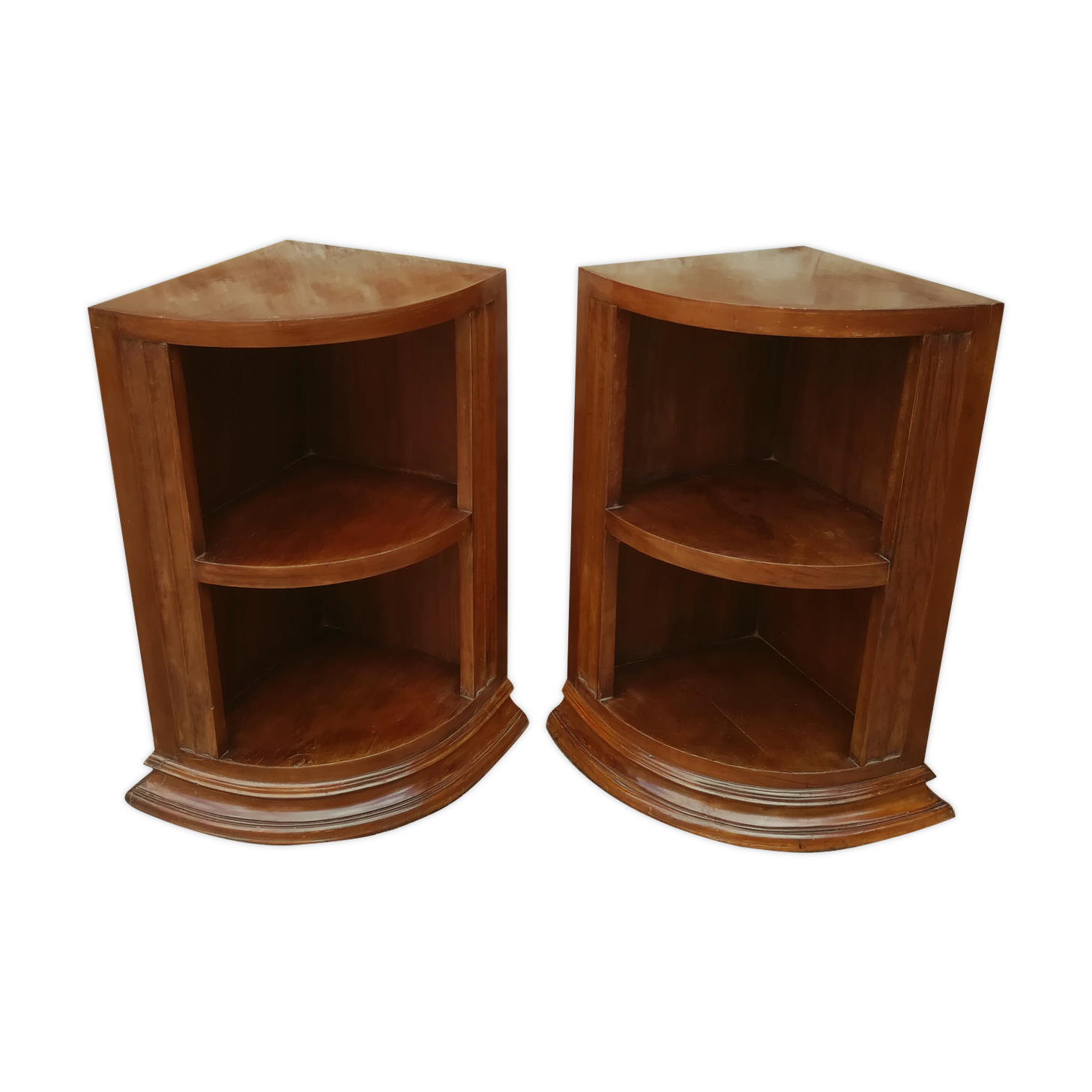Two bedside tables in walnut