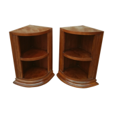 Two bedside tables in walnut