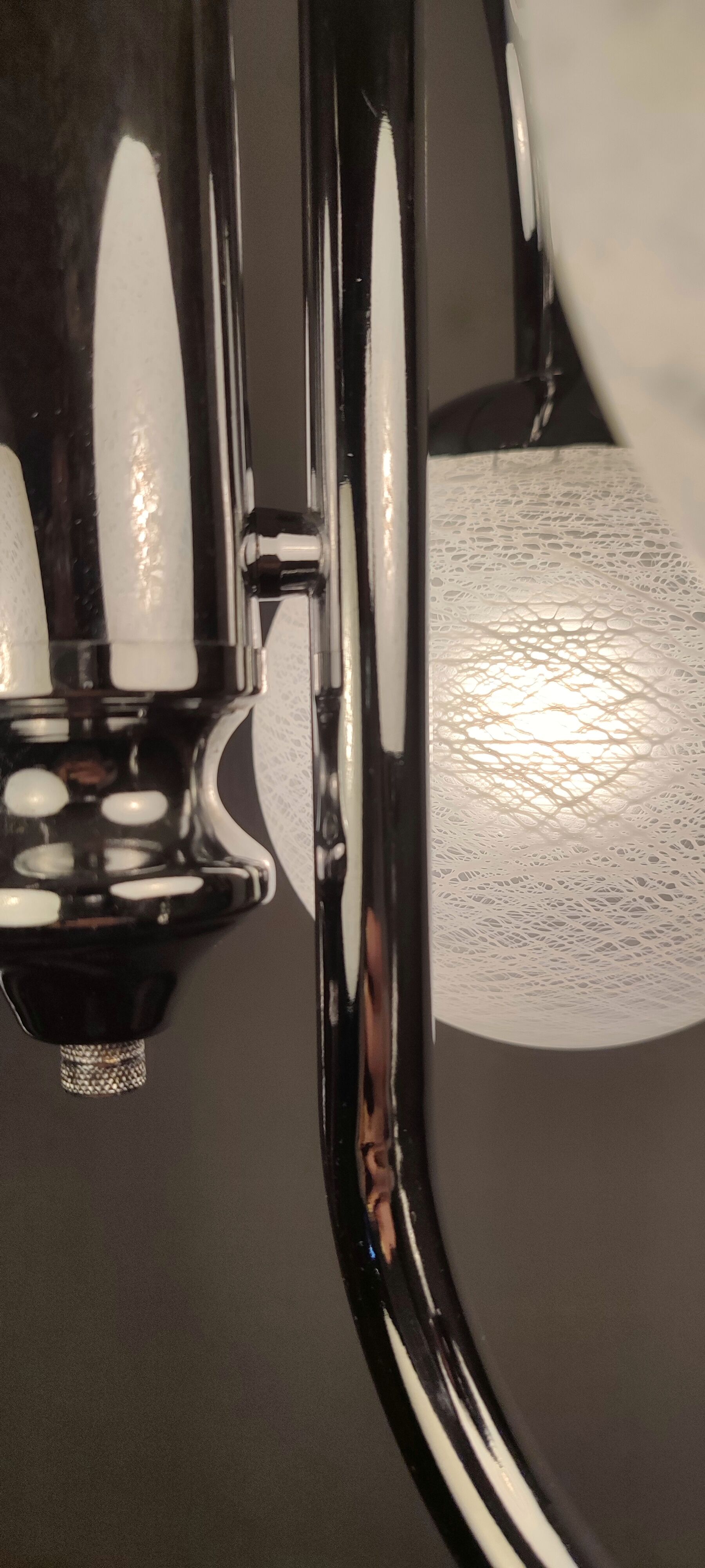 Metal and glass pendant lamp, Italy, 1970s