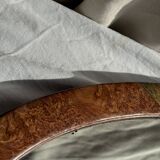 Small oval Art Deco mirror in brown and gold 33x54.