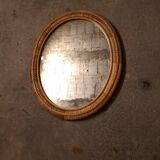 Miroir en rotin vintage