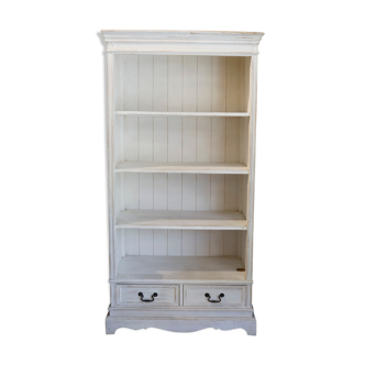 Ceruse white wooden bookcase