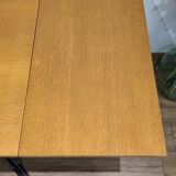 Table extensible en bois et métal, années 80