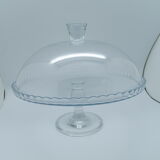 Glass cake dish with bell