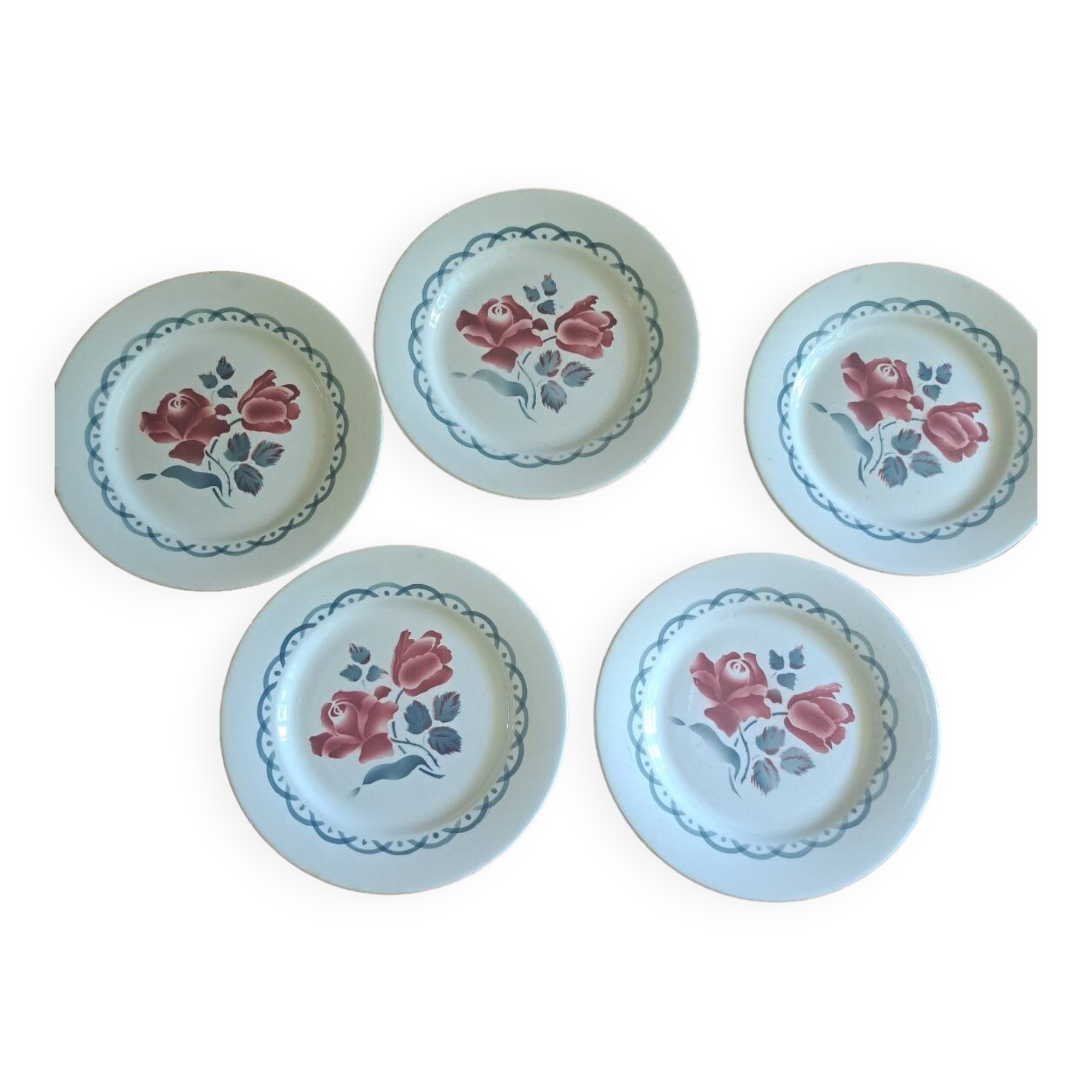 5 vintage digoin cannes plates