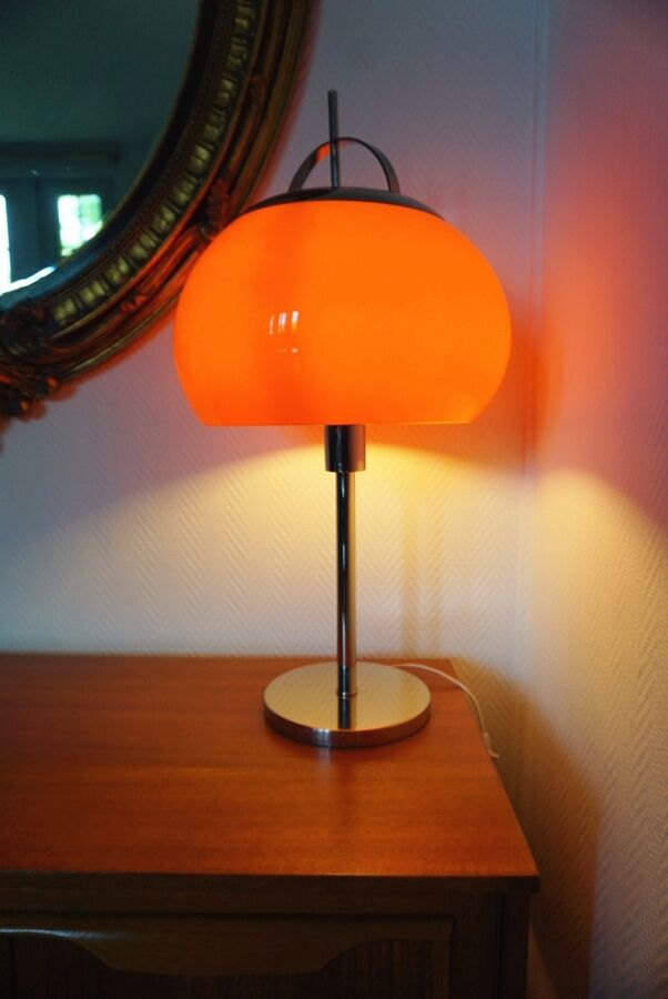 Vintage Orange and chrome lamp
