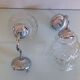Pair of structured glass and chrome metal, 60s