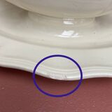 Digoin Sarreguemines ivory gravy boat with gadroons