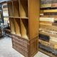 1950s pitch pine workshop cabinet
