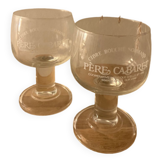 Set of 2 corked cider tasting glasses