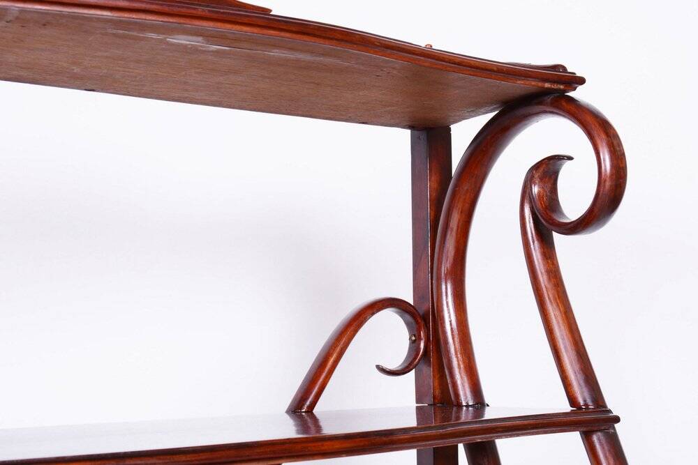 Biedermeier Shelf in Beech & Walnut attributed to Thonet, Austria, Vienna, 1910s