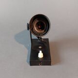 Modernist Lita 1960 wall lamp in black metal.