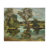 Undergrowth landscape signed Duval XXe
