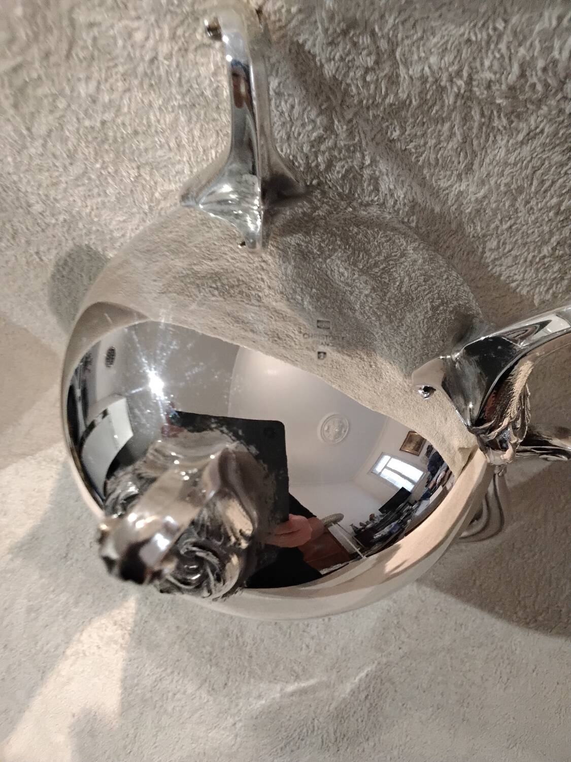 Silver-plated metal coffee pot by Christofle silversmiths, Marly model