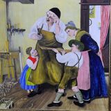 W. Melchinger - Scène folklorique bavaroise dans une menuiserie 1956