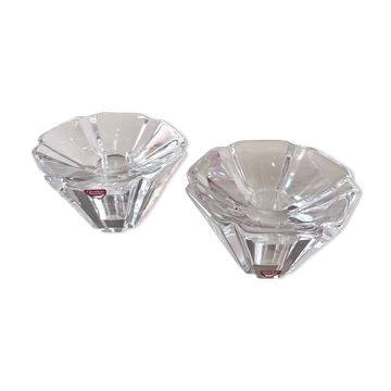 Orrefors Orion candle holder, glass candle holder, scandinavian design